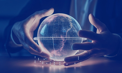 Enterprise Consulting Solutions two hands holding a clear globe