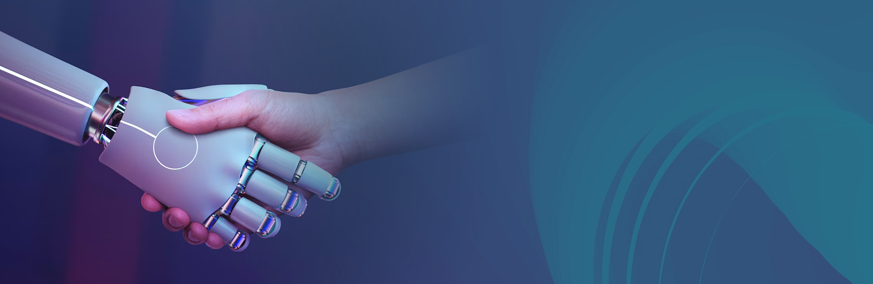  AI Strategy and Automation Consulting Services robot hand shaking human hand