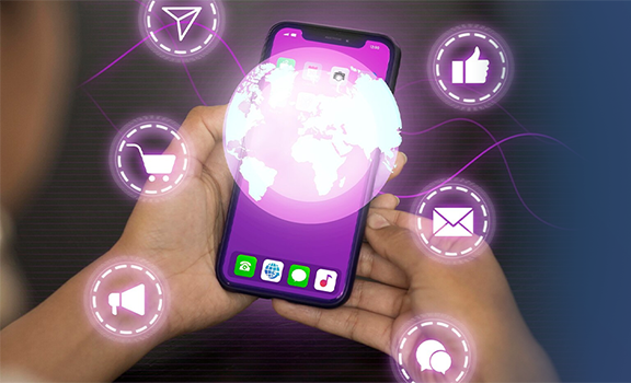 IT digital marketing solutions concept illustration