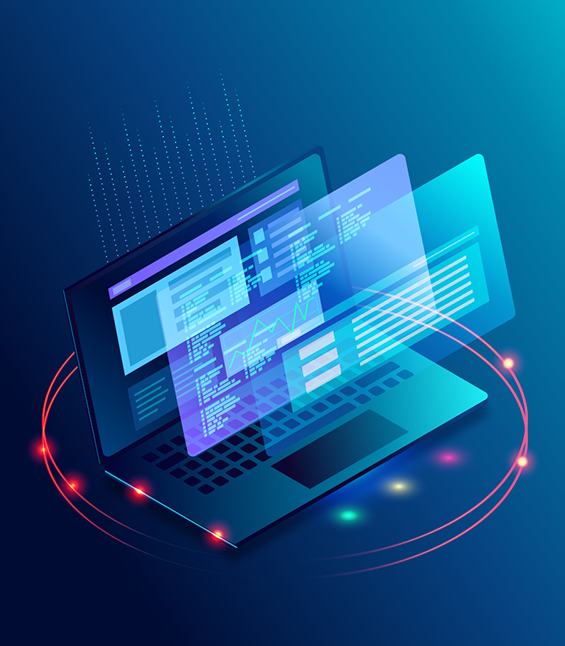  Technology Solutions for Government Modernization  laptop graphic with raised display